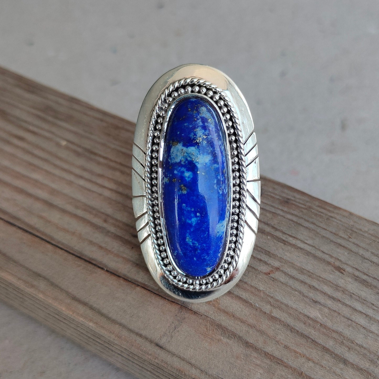 Boho Statement Ring - Lapis Lazuli Sterling Silver Ring - Hand Crafted Bohemian Ring - Bohemian Ring - Lapis Lazuli Ring - Rings - Gift for