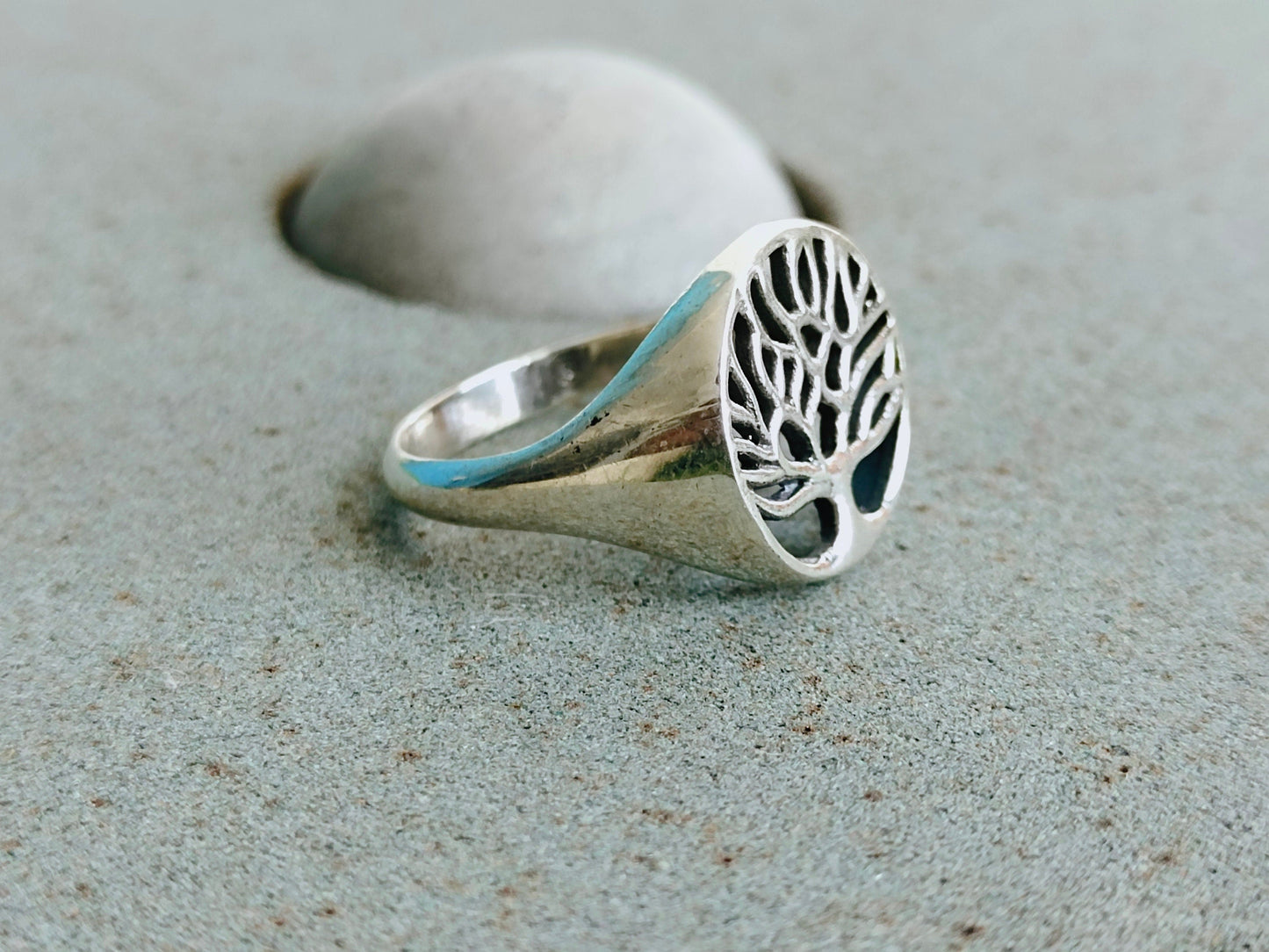 Lebensbaum Ring - Boho Ring - Flacher Silberring - Lebensbaum Ring - 925 Silber Ring - Schlichter Ring - 925 Sterling Silber - Baumring - Geschenk