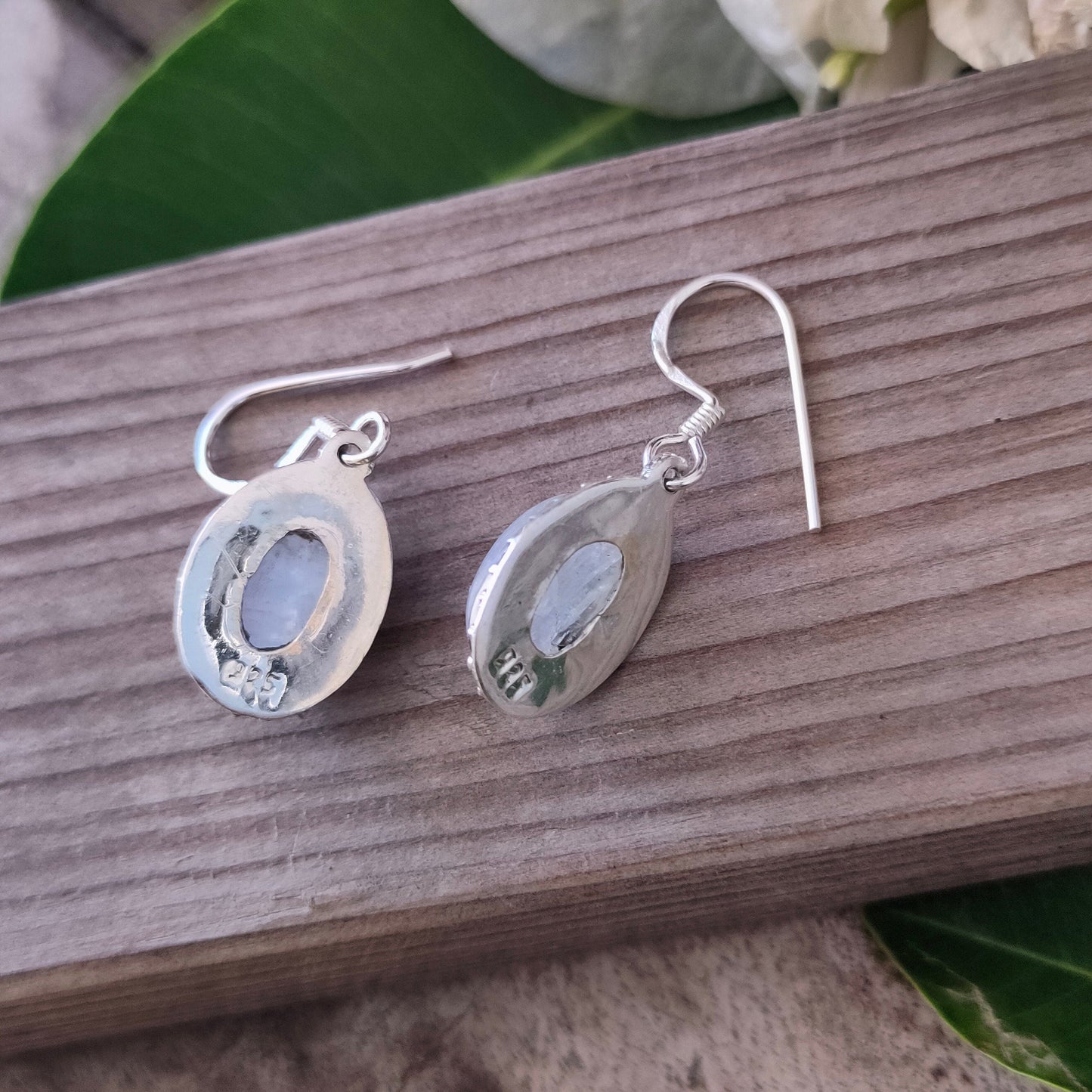 Rainbow Moonstone 925 Sterling Silver Handmade Earring Rainbow Moonstone Oval Shape Silver Earrings Boho Earrings Gift for Her