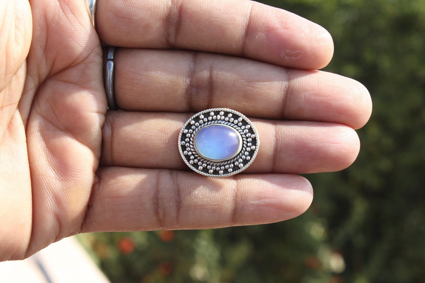Boho Statement Ring - Opalite Stone Sterling Silver Ring - Hand Crafted Bohemian Ring -Bohemian Ring - Opalite Ring - Rings - Gift for