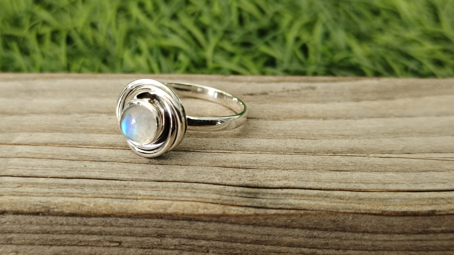Moonstone Boho Statement Ring - Moonstone Silver Ring - Hand Crafted Bohemian Ring-Bohemian Ring -Sizable Ring - Rings - Gifts for her