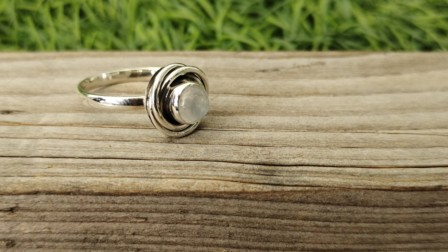 Moonstone Boho Statement Ring - Moonstone Silver Ring - Hand Crafted Bohemian Ring-Bohemian Ring -Sizable Ring - Rings - Gifts for her