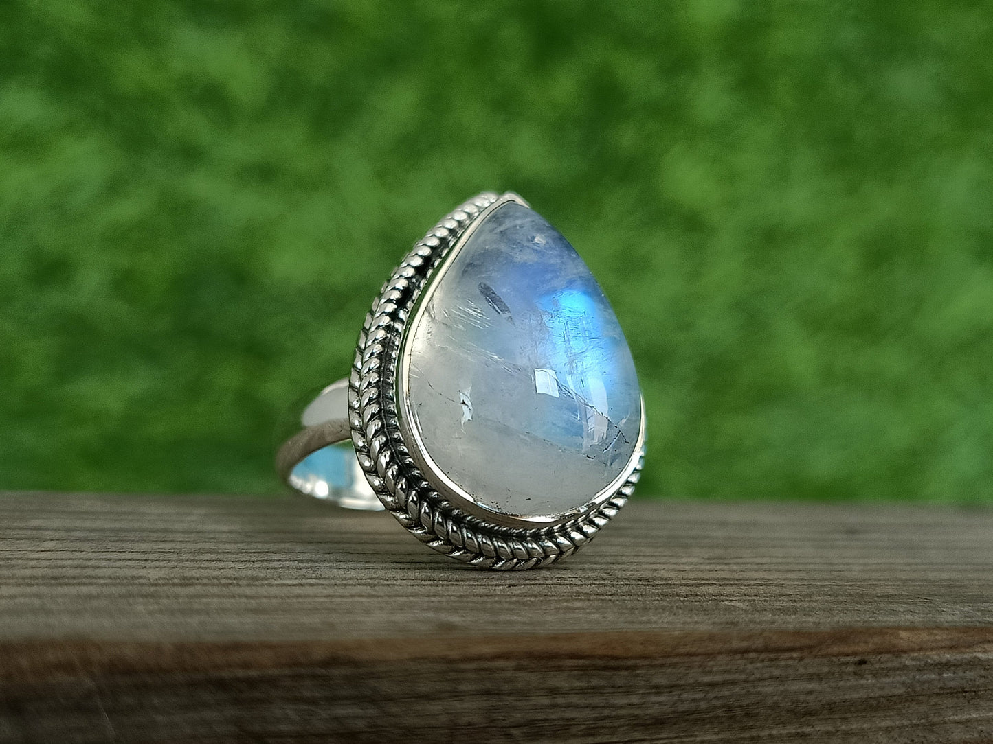 Boho Statement Ring| Rainbow Moonstone Sterling Silver Ring |Hand Crafted Bohemian Ring |Boho Ring | Rainbow Moonstone Ring | Rings for Gift