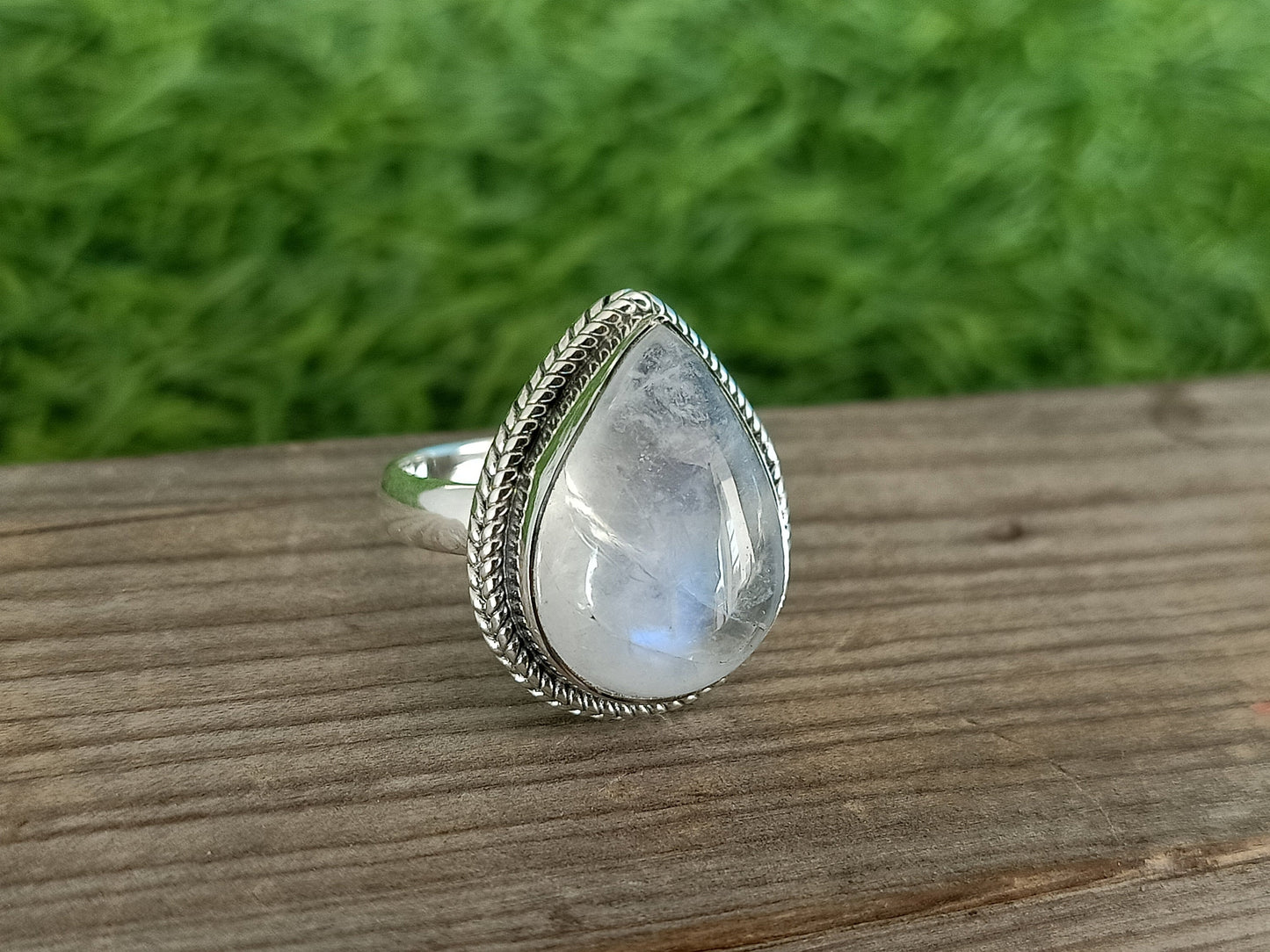 Boho Statement Ring| Rainbow Moonstone Sterling Silver Ring |Hand Crafted Bohemian Ring |Boho Ring | Rainbow Moonstone Ring | Rings for Gift