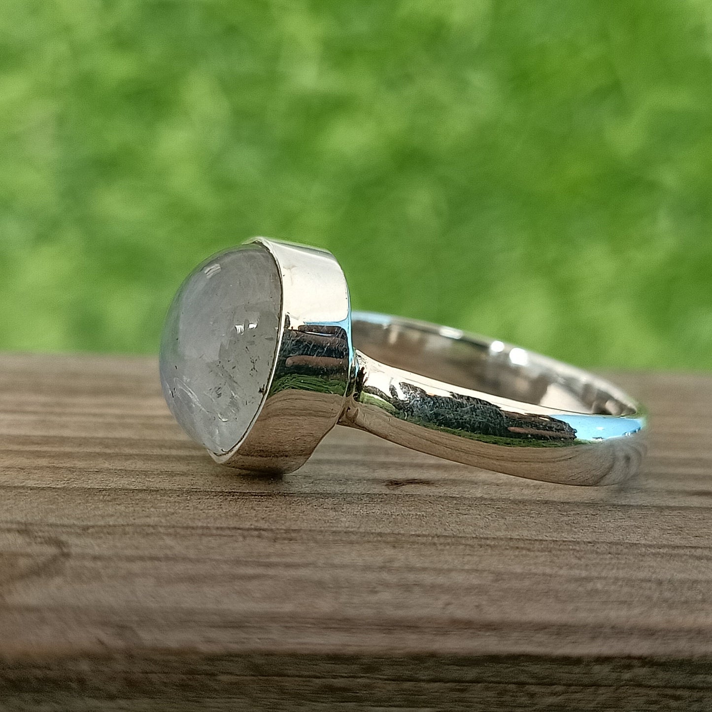 Boho Statement Ring - Moonstone Stone Sterling Silver Ring - Hand Crafted Bohemian Ring -Bohemian Ring - Rainbow Moonstone Ring - Gift for