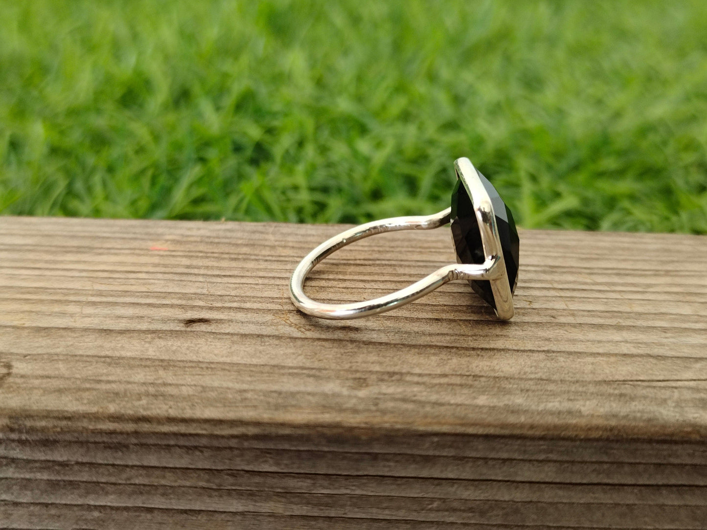 Black Onyx Boho Statement Sterling Silver Ring - Fashion Ring - Beautiful Black Ring - Onyx Ring - Bezel Silver Jewelry - Boho Onyx Ring