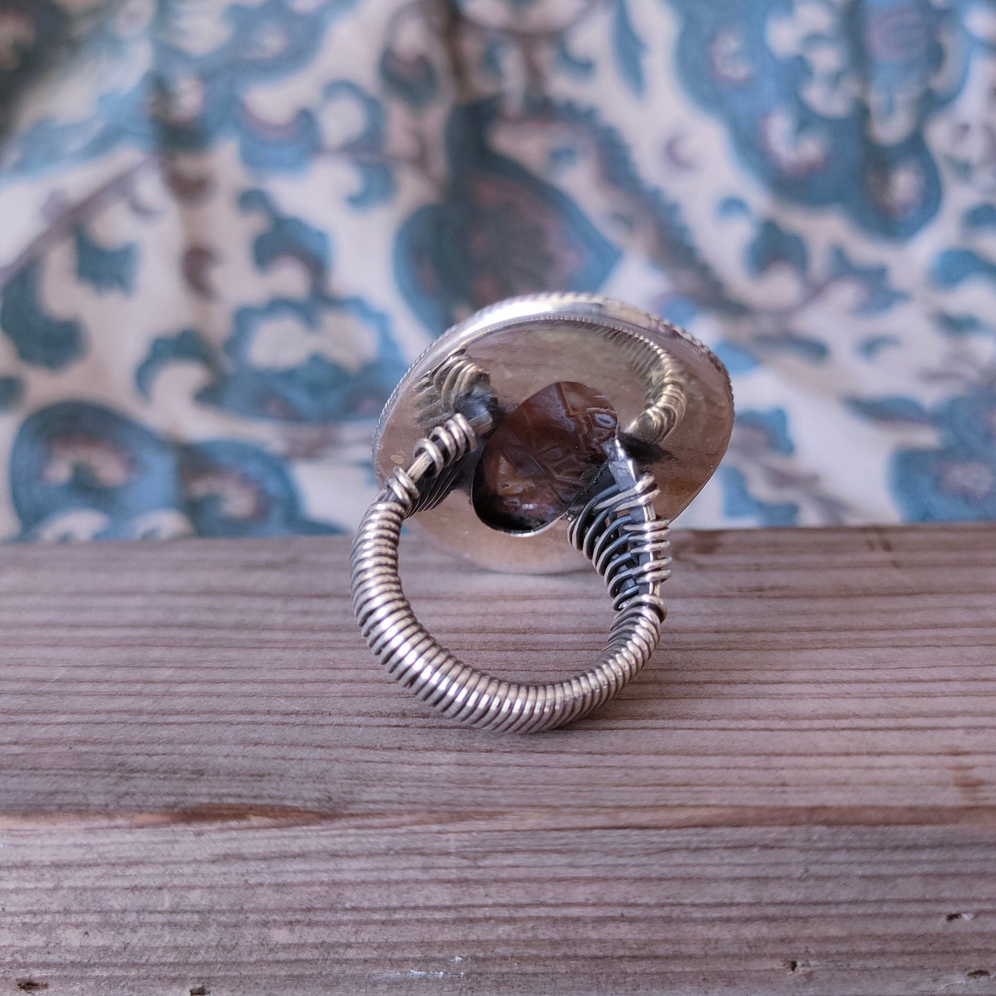 Bague en argent avec pierre précieuse de jaspe Boho, bagues bohèmes en argent, bagues en argent faites à la main, bague en argent 925, bagues en argent avec pierre précieuse de jaspe, bague cadeau d'anniversaire