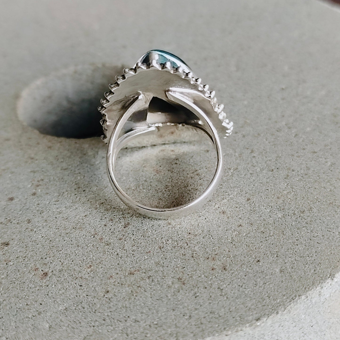 Boho Statement Ring - Schwarzer Onyx Stein Sterling Silber Ring - Handgemachter Boho Ring - Bohemia Schwarzer Onyx Stein Ring - Ringe - Geschenk für