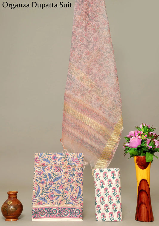 Spezielle Anzüge aus Organza-Duptta-Baumwolle