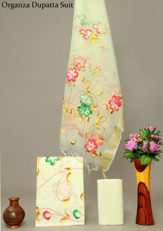 Spezielle Anzüge aus Organza-Duptta-Baumwolle
