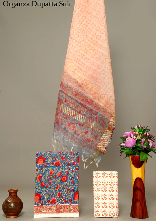 Spezielle Anzüge aus Organza-Duptta-Baumwolle