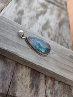 Handmade Moss Agate Pendant of Solid 925 Sterling Silver, Beautiful Moss Agate Pendant in Teardrop Shape, Boho Pendant Gift for her