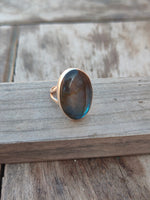 Boho Statement Ring - Labradorite Sterling Silver Ring - Hand Crafted Bohemian Ring-Bohemian Ring - Labradorite- Rings -Gift for