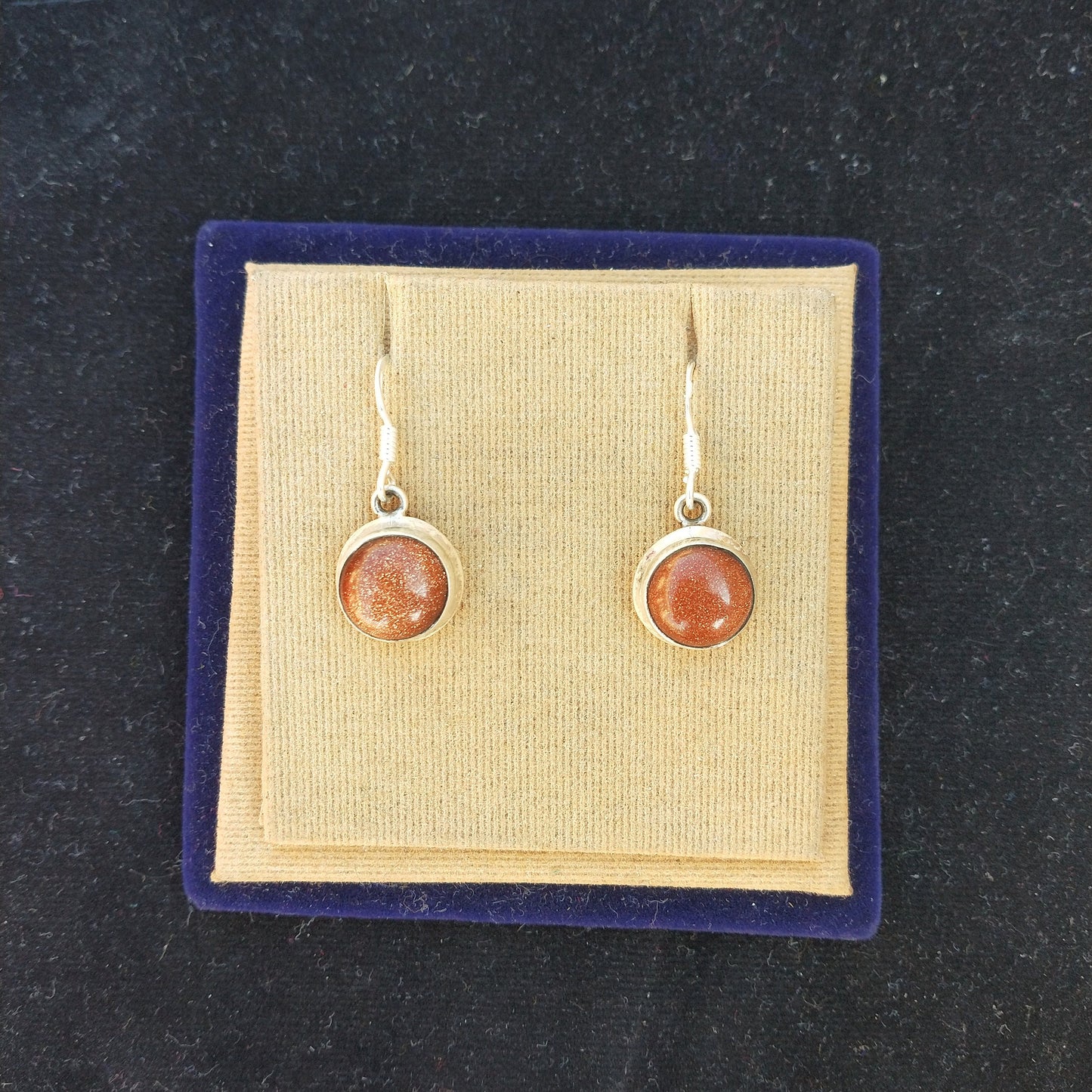 Sunstone Sterling Silver Handmade Earring Sunstone Daily wearable Earrings in Round Shape Bezel Earrings Gift for Her