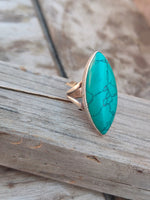 Turquoise Boho  Ring - Turquoise Sterling Silver Ring - Hand Crafted Bohemian Ring-Bohemian Ring - Turquoise - Rings -Gift for - bohemian