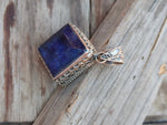 Handmade Lapis Pendant of Solid 925 Sterling Silver, Beautiful Lapis Pendant, Boho Pendant Gift for her