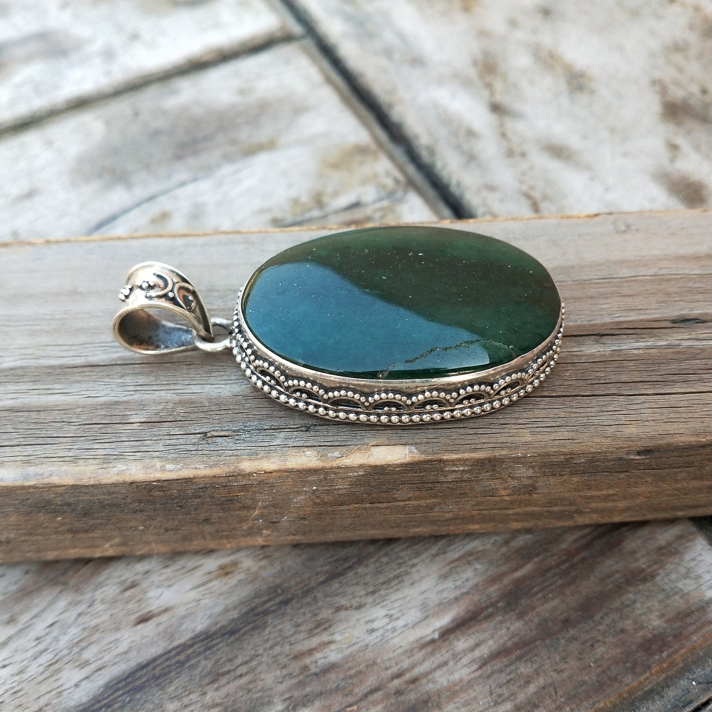 Green Aventurine Pendant in Solid 925-Sterling Silver | Gorgeous Handmade Aventurine Pendant | Boho Pendant Gift for Her