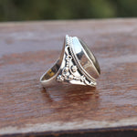 Boho Statement Ring - Labradorite Sterling Silver Ring - Hand Crafted Bohemian Ring-Bohemian Ring - Labradorite  - Rings -Gift for