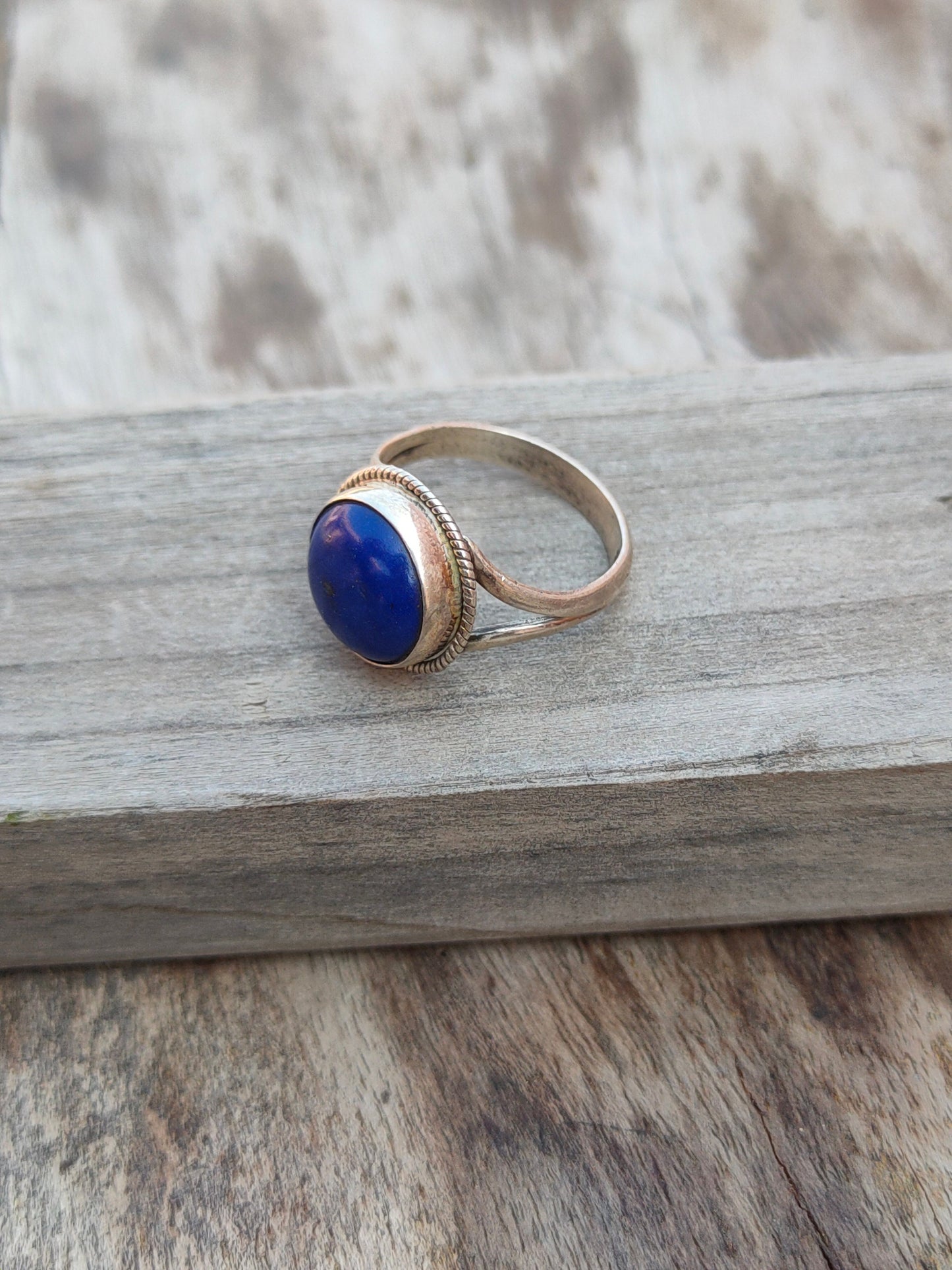 Boho Statement Ring - Lapis Sterling Silver Ring - Hand Crafted Bohemian Ring-Bohemian Ring - Lapis - Rings -Gift for