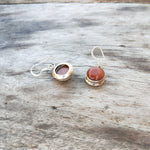 Sunstone Sterling Silver Handmade Earring Sunstone Daily wearable Earrings in Round Shape Bezel Earrings Gift for Her