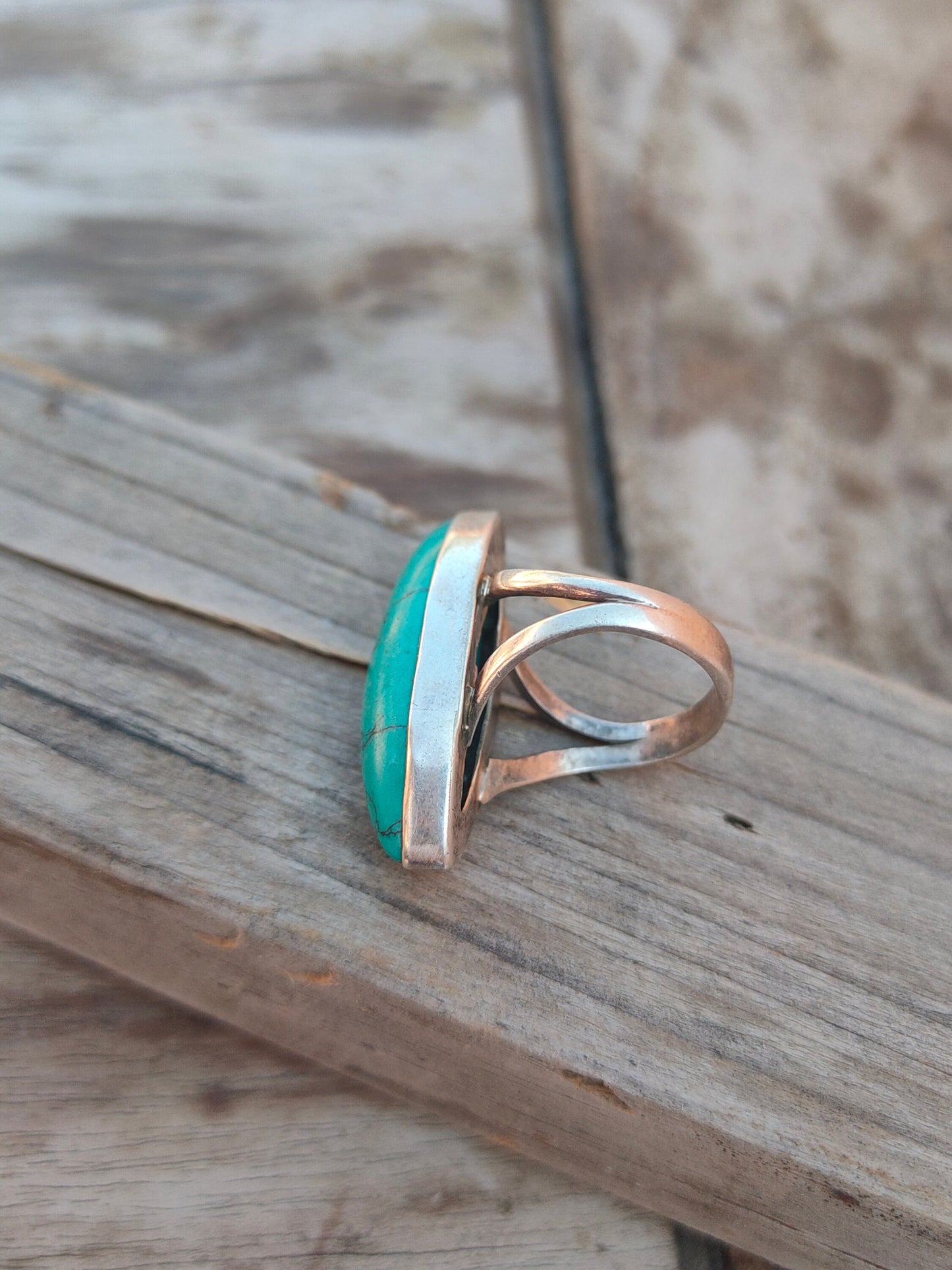 Turquoise Boho  Ring - Turquoise Sterling Silver Ring - Hand Crafted Bohemian Ring-Bohemian Ring - Turquoise - Rings -Gift for - bohemian