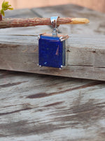 Handmade Lapis Pendant of Solid 925 Sterling Silver, Beautiful Lapis Pendant in Square Shape, Bezel Pendant Gift for her