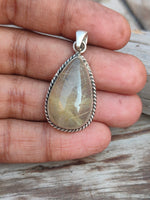 Golden Rutile Quartz Pendant in Solid 925-Sterling Silver | Gorgeous Handmade Golden Rutile Quartz Pendant | Boho Pendant Gift for Her