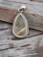 Golden Rutile Quartz Pendant in Solid 925-Sterling Silver | Gorgeous Handmade Golden Rutile Quartz Pendant | Boho Pendant Gift for Her