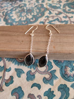 Natural Black onyx Dangle Earrings | 925 sterling silver earrings | Long Drop Earrings | Silver earrings | Dainty Earrings | For Gift