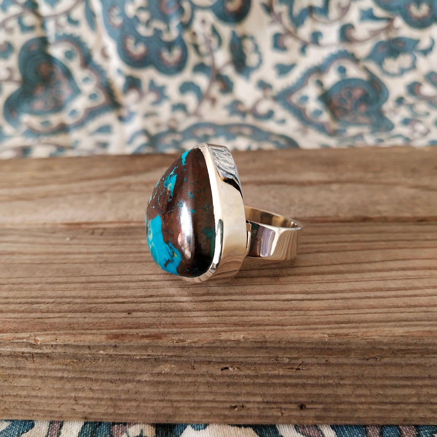 Turquoise  Gemstone Boho  Ring - 925 Sterling Silver Ring - Turquoise Bohemian Ring, silver boho ring Turquoise ring- Rings - Gift for -Ring