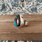 Turquoise  Gemstone Boho  Ring - 925 Sterling Silver Ring - Turquoise Bohemian Ring, silver boho ring Turquoise ring- Rings - Gift for -Ring