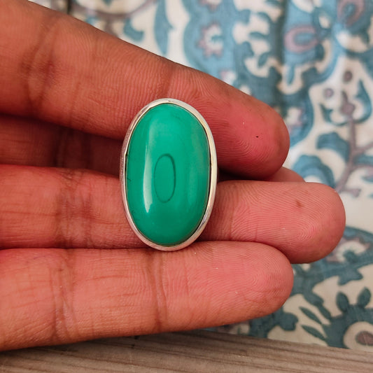 Malachite Sterling Silver Ring , malachite gemstone ring , boho ring , anniversary gift , silver ring , 925 silver boho ring  , gift for her