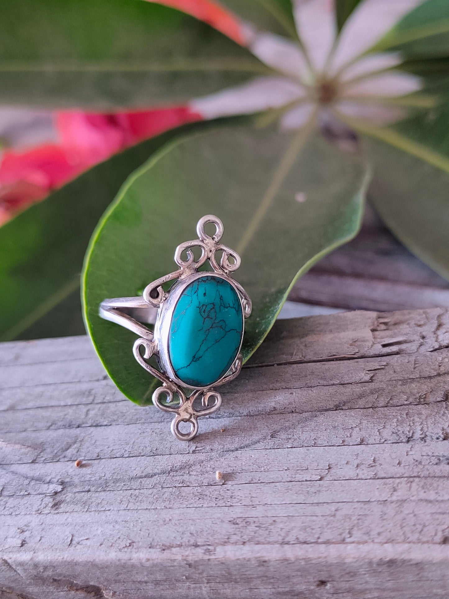 Turquoise Boho  Ring - Turquoise Sterling Silver Ring - Hand Crafted Bohemian Ring-Bohemian Ring - Turquoise - Rings -Gift for - bohemian