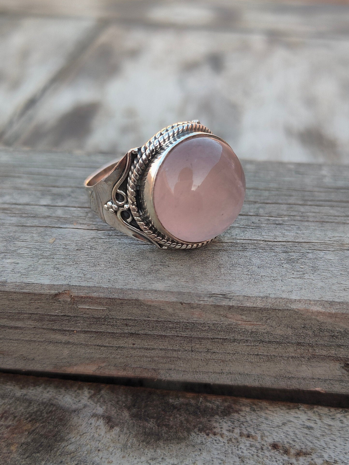 summer gift tag summer minimalist Rose Quartz Sterling Silver Ring - personalized gifts wedding summer pic- Rose Quartz - Rings -Gift for