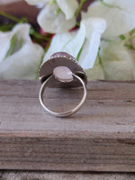 Boho Statement Ring - Rose Quartz Sterling Silver Ring - Hand Crafted Bohemian Ring-Bohemian Ring - Rose Quartz - Rings -Gift for