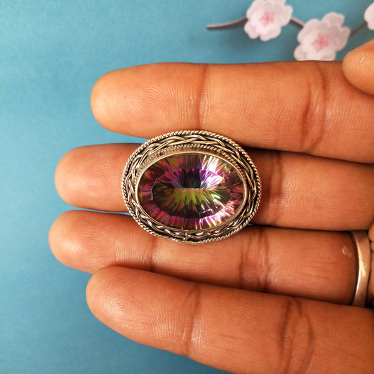 Mystic Quartz  Boho  Ring -Quartz Sterling Silver Ring - Boho Silver Ring - boho jewelry - silver ring - 925 silver ring - rings - handmade