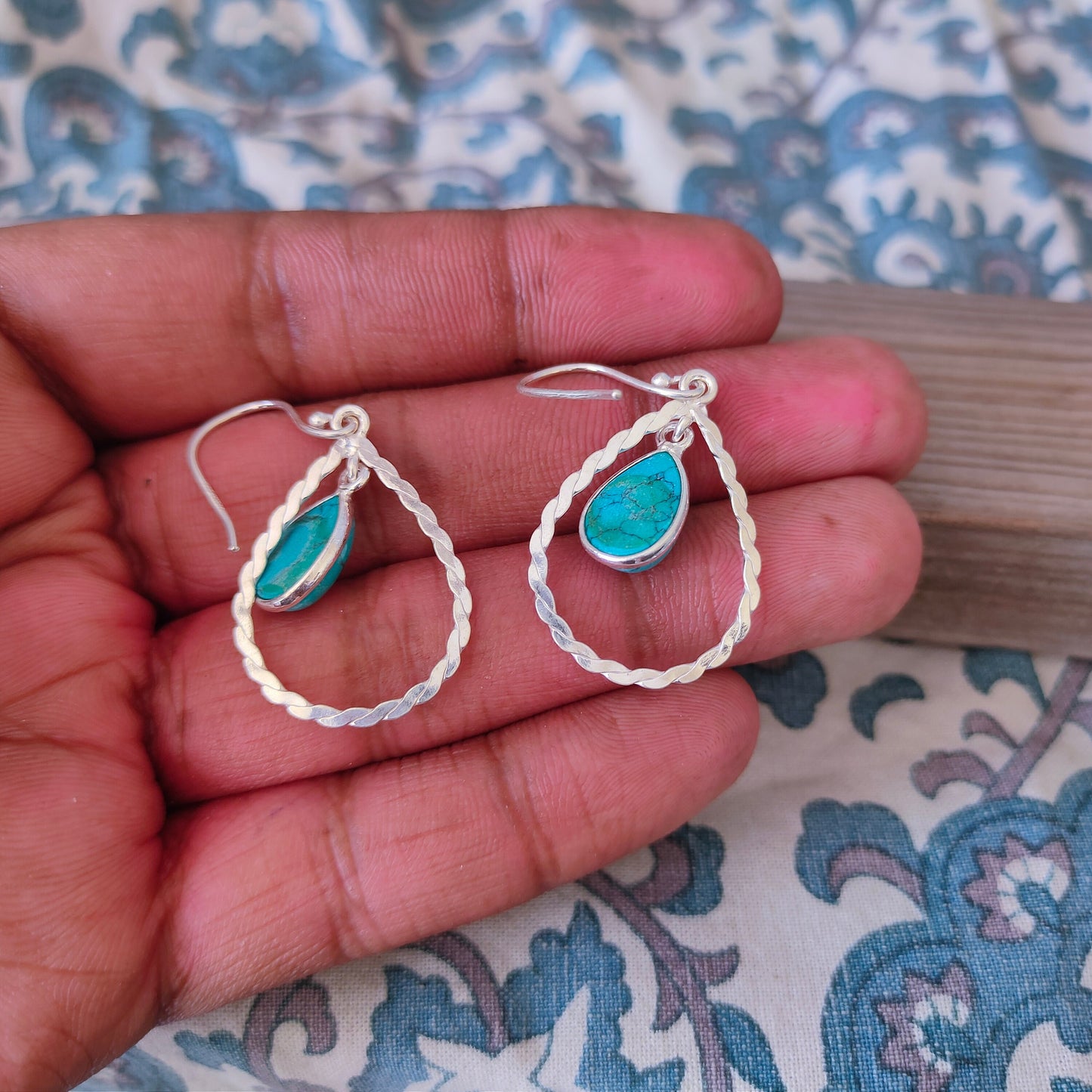 Natural Turquoise Gemstone Earrings, Turquoise Silver earrings , 925 Sterling Silver Earrings, Weddings Special earrings, Earrings For girls