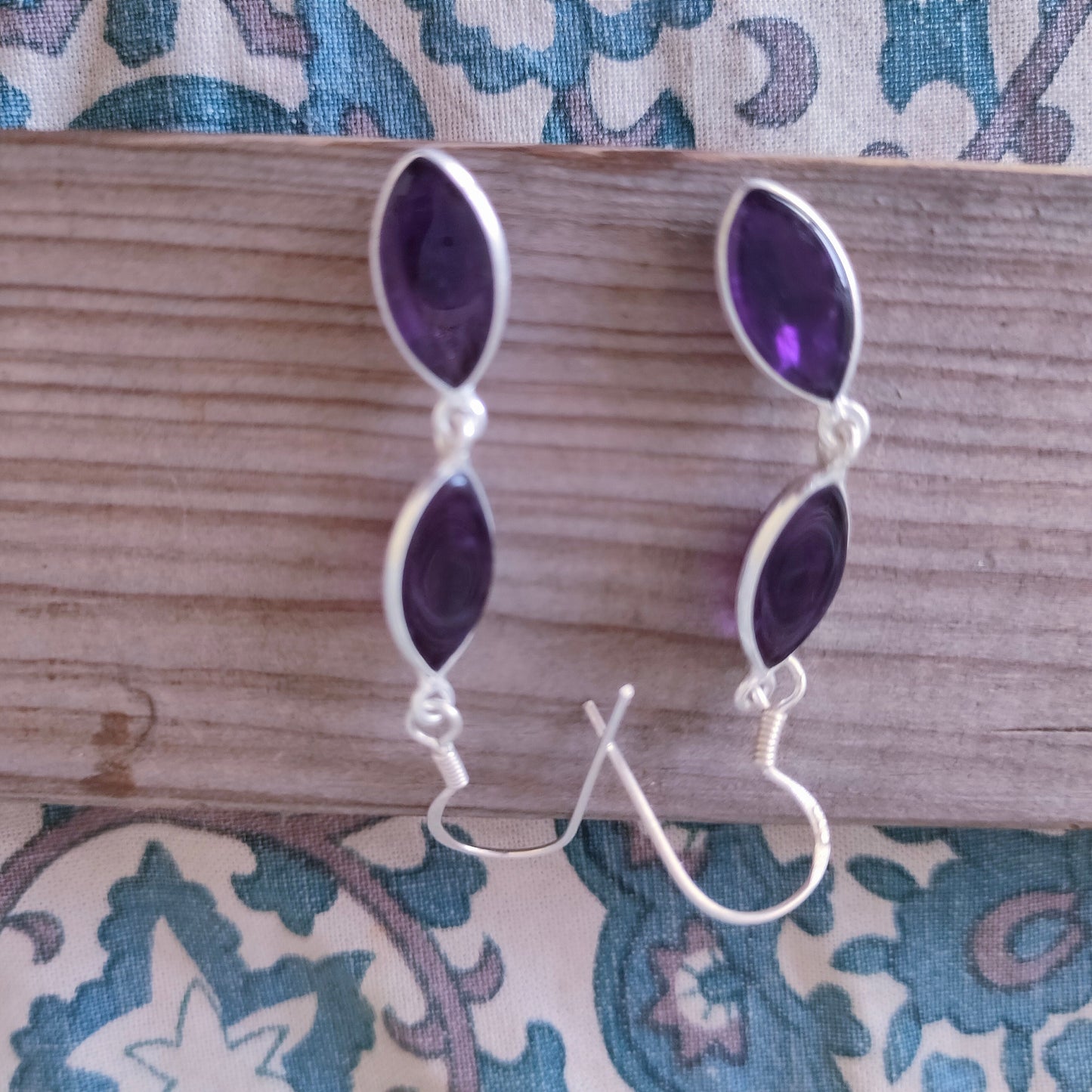 Natural Amethyst 925 Sterling Silver Handmade Earring,oval Shape Silver Earrings  Boho Earrings Gift for Her, 925 silver earrings