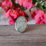 Green Rutile Quartz Sterling Silver Ring , 925 Silver gemstone ring , boho wedding ring , Silver rings , handmade ring , Gift for her