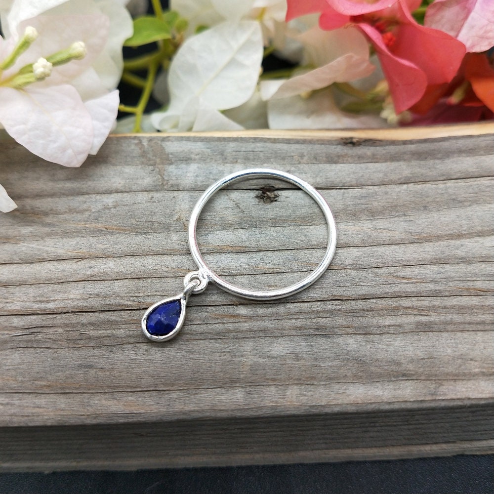 Tiny Boho ring , Lapis Lazuli bell ring , Sterling silver 925 , Handmade Boho ring , Silver Ring , Bell ring , Lapis ring,  Rings gift for