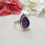 Natural Amethyst Gemstone  Ring - Amethyst Sterling Silver Ring - Hand Crafted Bohemian Ring-Bohemian Ring - Amethyst - free shipping ring