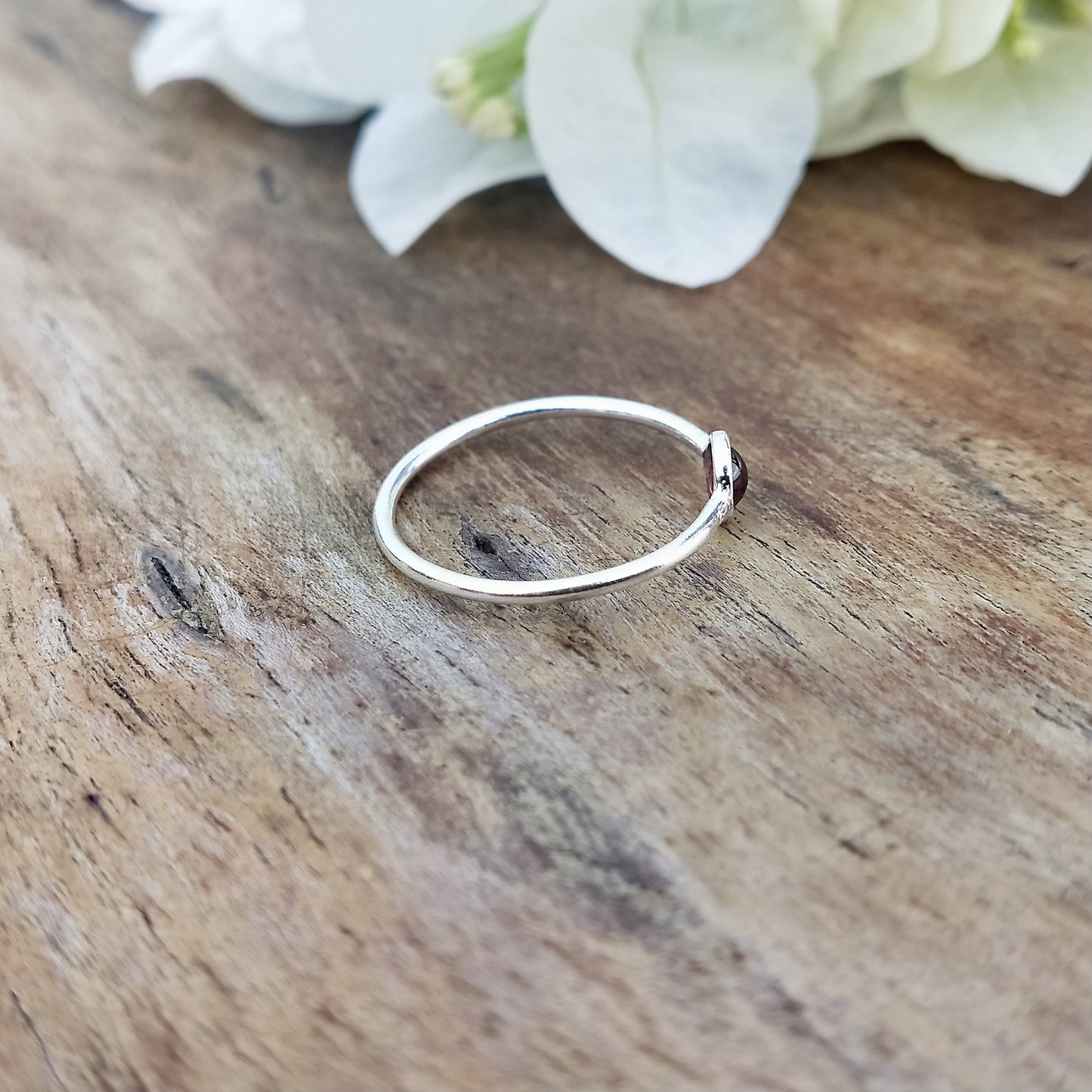 Boho Statement Ring - Garnet Sterling Silver Ring - Hand Crafted Bohemian Ring-Bohemian Ring - Garnet Rings -Gift for