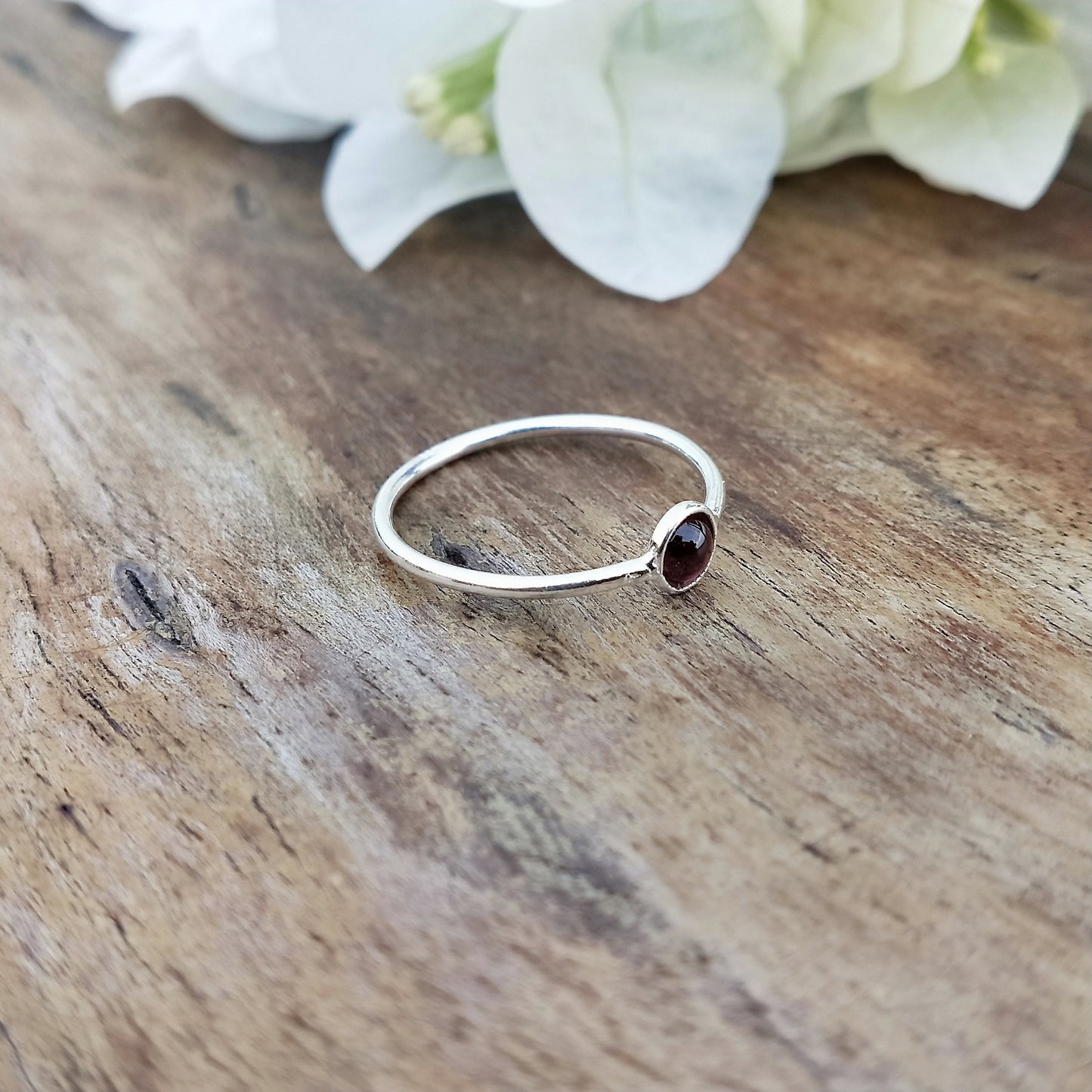 Boho Statement Ring - Garnet Sterling Silver Ring - Hand Crafted Bohemian Ring-Bohemian Ring - Garnet Rings -Gift for