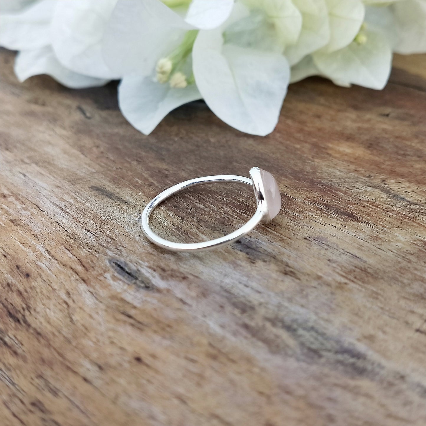 Rose Quartz Sterling Silver Ring - Boho Statement Ring - Hand Crafted Bohemian Ring-Bohemian Ring- Rose Quartz - Rings -Gift for her - Gifts