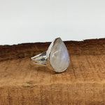 Moonstone Sterling Silver Ring - Hand Crafted Bohemian Ring-Bohemian Ring - Rainbow Moonstone- Boho silver ring , silver  Rings -Gift for