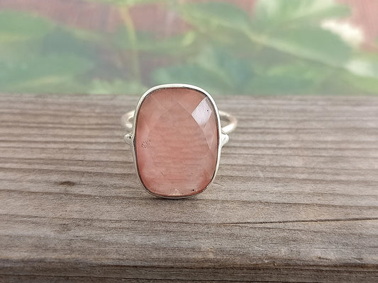 Boho Statement Ring - strawaberry calsi Sterling Silver Ring - Hand Crafted Bohemian Ring-Bohemian Ring - Rings , calsy ring