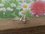 Bee sterling silver ring , handmade silver ring , stacking silver ring , charm silver ring , handcrafted boho ring , silver ring ,ring