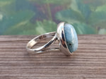 Natural Larimar top quality Stone ring - Larimar ring - 925 sterling silver ring - Oval shape ring - wedding Rings - silver rings- gifts