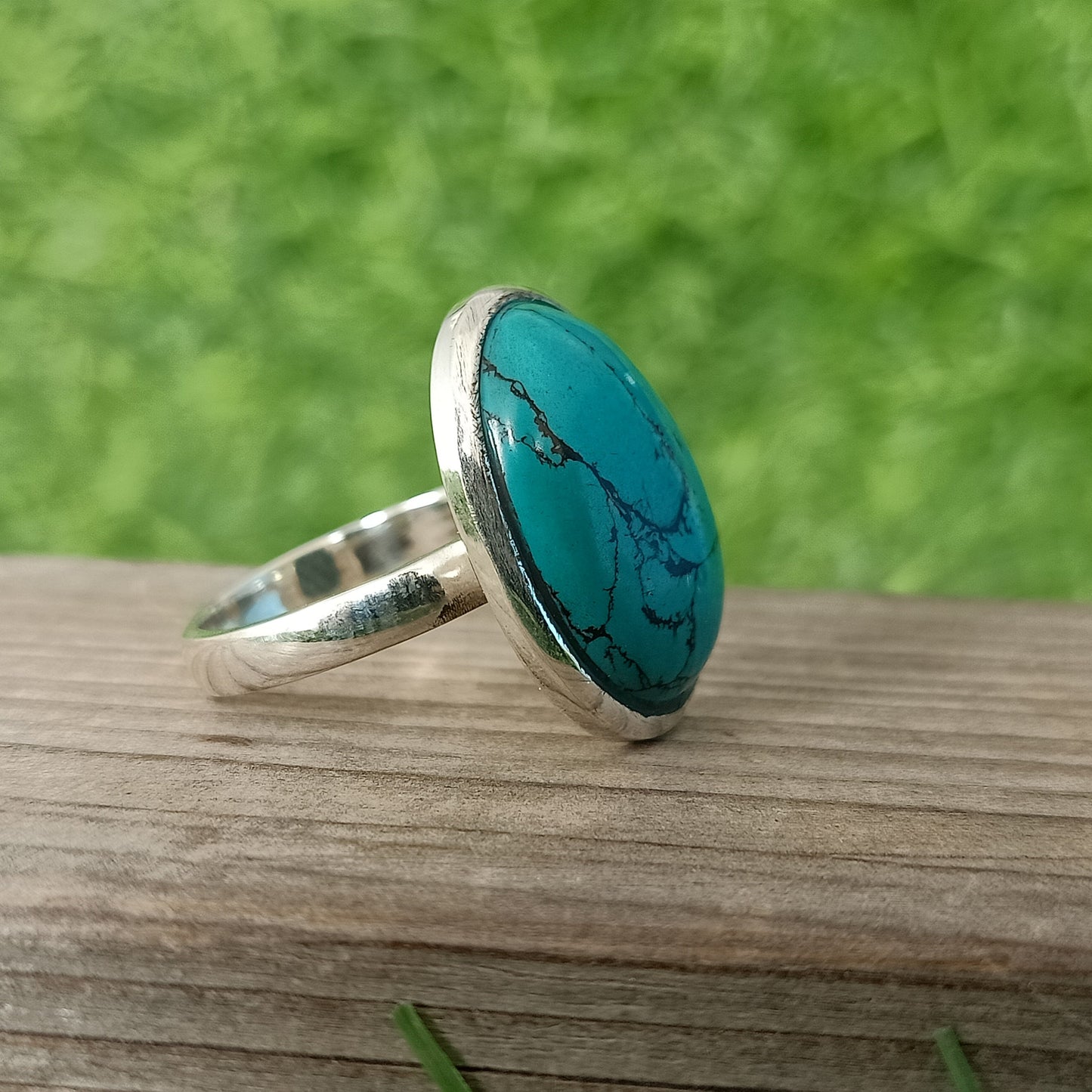 composite Turquoise  Gemstone Boho  Ring - 925 Sterling Silver Ring - Turquoise  Ring - Bohemian Ring - Turquoise ring- Rings - Gift for