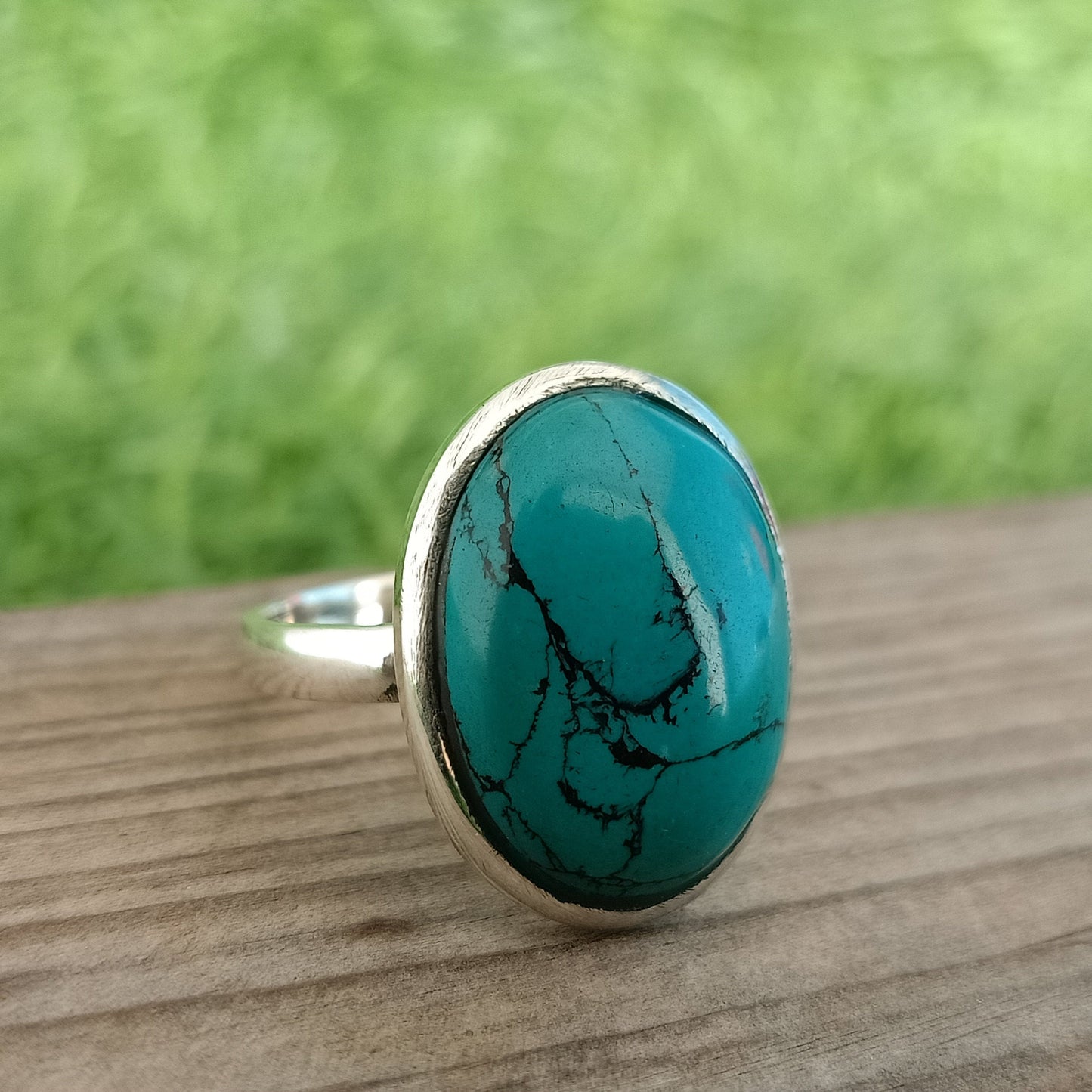 composite Turquoise  Gemstone Boho  Ring - 925 Sterling Silver Ring - Turquoise  Ring - Bohemian Ring - Turquoise ring- Rings - Gift for